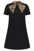 Valentino Leopard Bow Short-Sleeved Dress