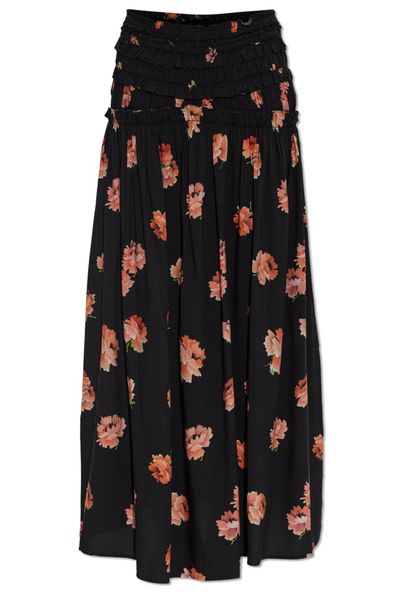 Allsaints Lauren Smocked Floral Skirt