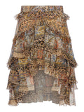 Etro Paisley-Printed Asymmetric Ruffled Skirt