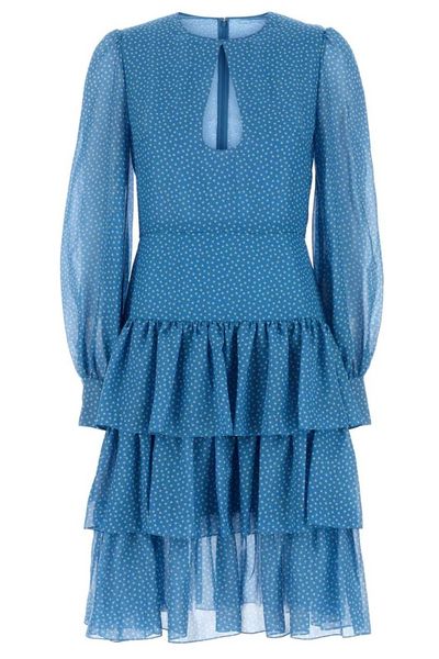 Valentino Polka Dot Printed Ruffled Dress