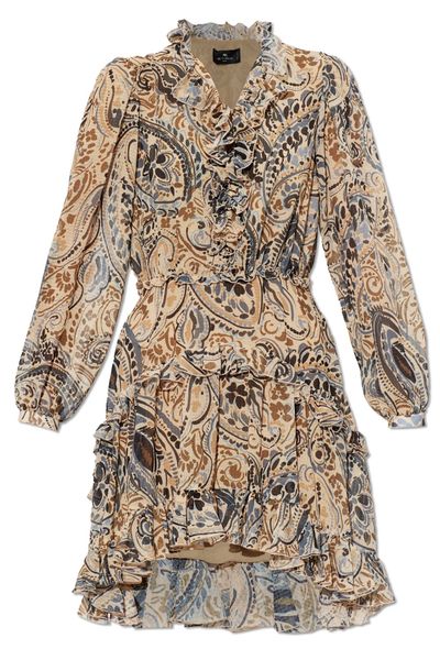 Etro Paisley Ruffled Mini Dress