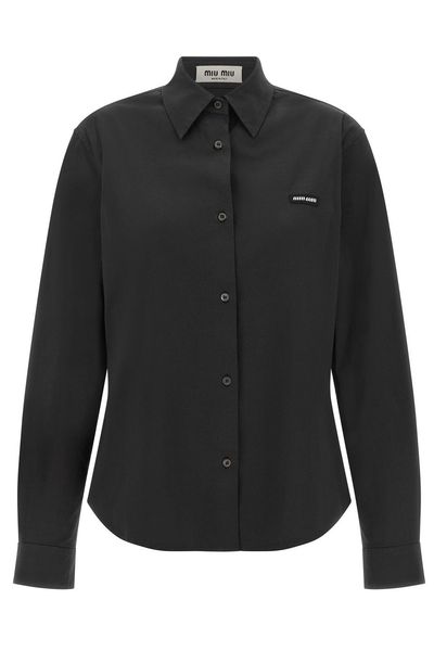 Miu Miu Long-Sleeved Poplin Shirt