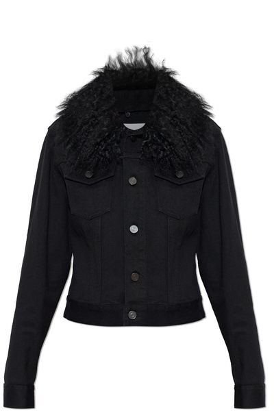 Alaïa Faux-Fur Collar Buottned Jacket
