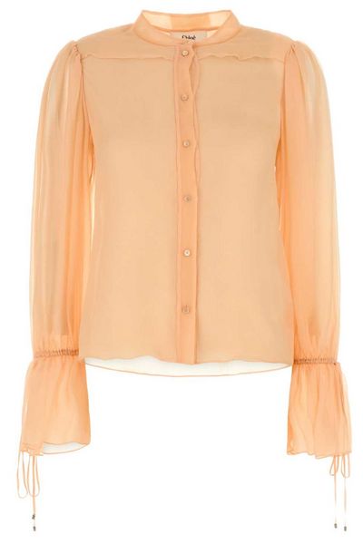 Chloé Semi-Sheer Detailed Puff-Sleeved Blouse