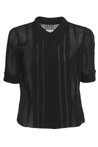 Maison Margiela Sheer Pleated Button-Up Top
