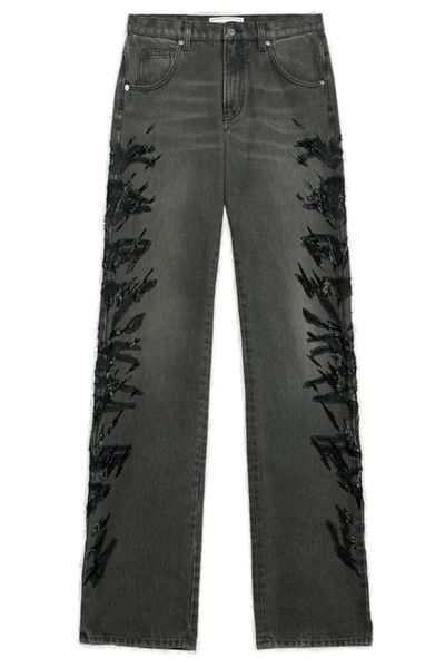 Blumarine Embellished Straight Leg Jeans