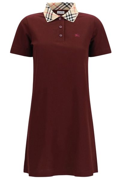 Burberry Check Collar Polo Shirt Dress