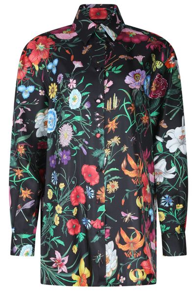 Gucci Printed Long-Sleeve Twill Shirt