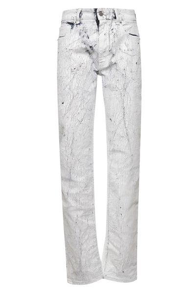 MM6 Maison Margiela Craquele Effect Paint Slim Fit Jeans