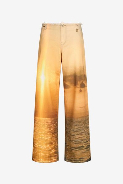 Roberto Cavalli Sunset Print Wide-Leg Jeans
