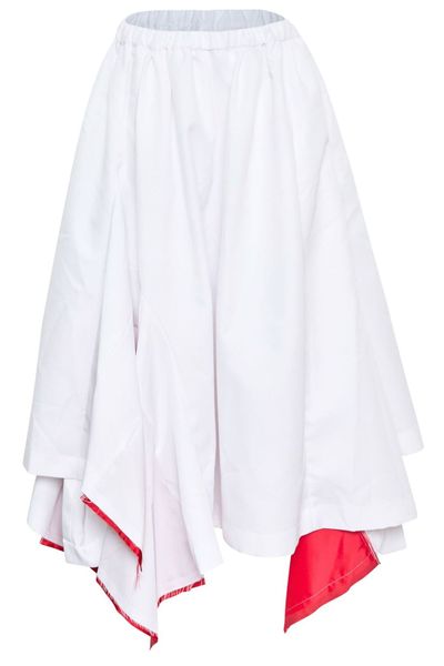 Comme des Garçons Color-Blocked Pleated Midi Skirt