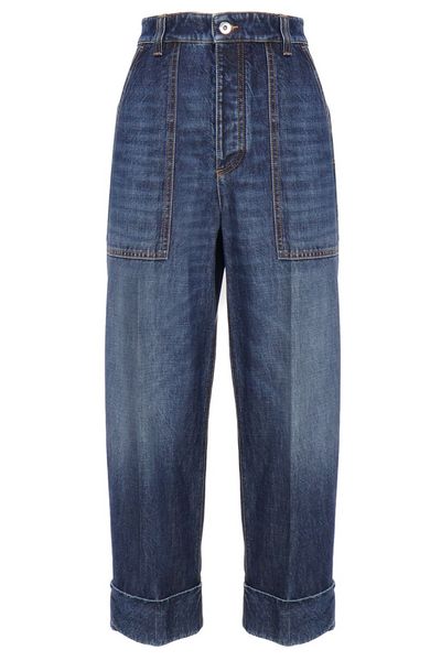 Bottega Veneta Logo Patch Wide-Leg Jeans