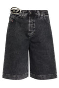 Diesel Logo Plaque Knee-Length Denim Shorts