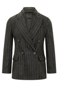 Brunello Cucinelli Double-Breasted Pinstripe Blazer