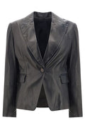 Brunello Cucinelli Single-Breasted Leather Jacket