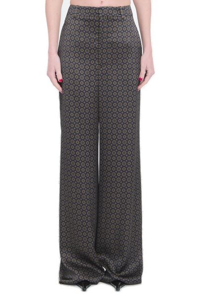 Saint Laurent Medallion Mid-Rise Wide Leg Trousers