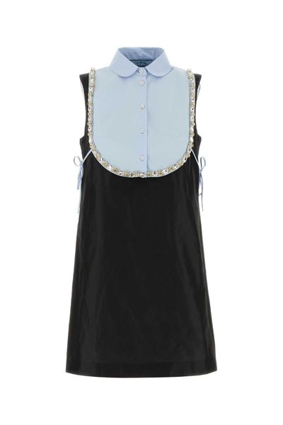 Prada Embellished Bib-Collar Dress