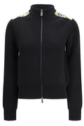 Burberry Check Patch Zip-Up Cardigan