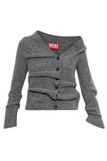 Diesel M-Ava Wrinkled Boiled Knit Cropped Cardigan