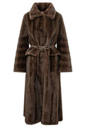 VALENTINI 1972 Belted Faux Fur Long Coat