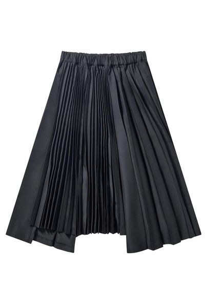 Black Comme des Garçons Pleated Midi Skirt