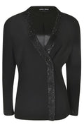 Giorgio Armani V-Neck Embellished Jacket