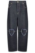 Moschino Heart Patch Wide-Leg Jeans