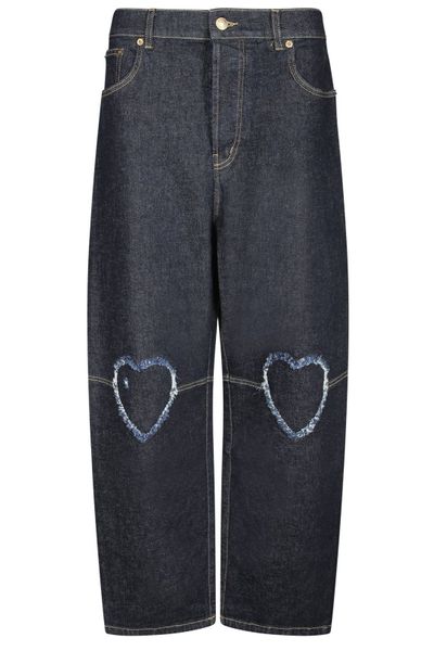 Moschino Heart Patch Wide-Leg Jeans