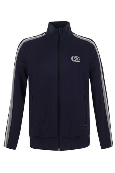 Valentino Logo Embroidered Zip-Up Sweatshirt
