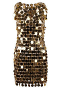 Paco Rabanne Sequin Chain-Disc Embellished Mini Dress