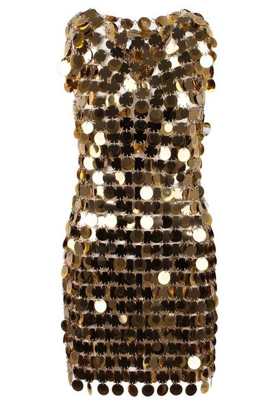 Paco Rabanne Sequin Chain-Disc Embellished Mini Dress