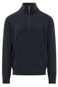 Malo Half Zip Mock Neck Knitted Sweater