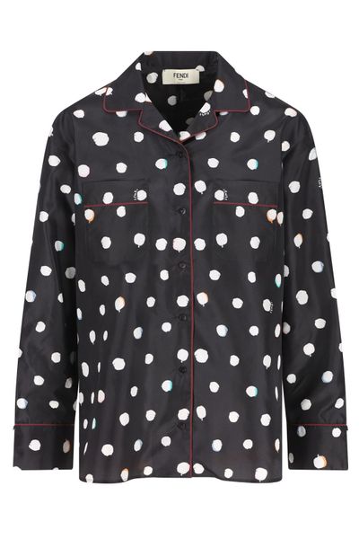 Fendi Falena Dots Printed Long Sleeved Shirt