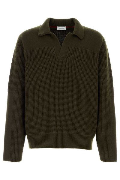 Ferragamo Waffle Knit Polo Sweater