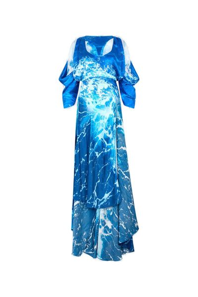 Roberto Cavalli Stretto Di Messina Print Long Dress
