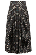 Burberry Checked Pleated Flared Hem Skirt