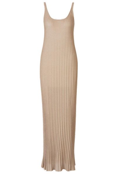 Max Mara Ritmo Pleated Sleeveless Ribbed Dress