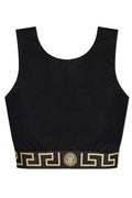 Versace Greca Border Sleeveless Cropped Top