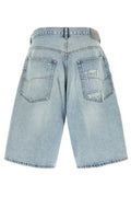 Balenciaga Long Patch Denim Shorts