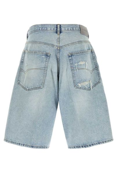 Balenciaga Long Patch Denim Shorts