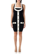 Balmain Halterneck Knitted Mini Dress