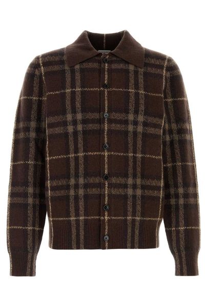 Burberry Checked Button-Up Cardigan