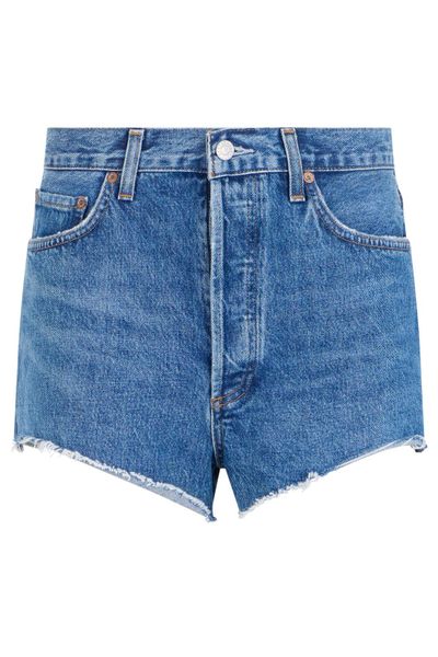 AGOLDE Frayed Hem Denim Shorts