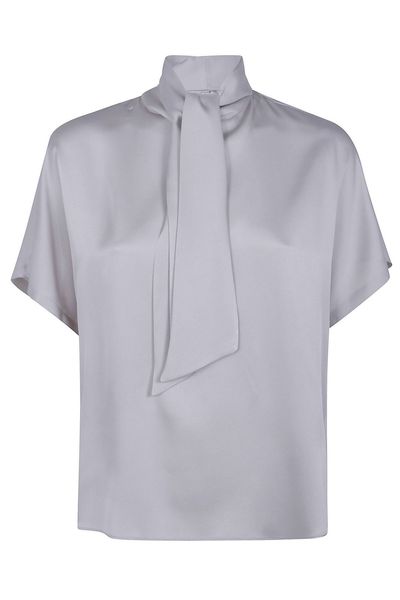 Brunello Cucinelli Scarf Detailed Short Sleeved Blouse