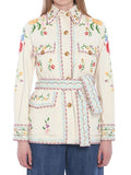 Valentino Floral Embroidered Button-Up Jacket