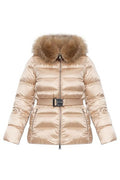 Moncler Cupidone Belted Fur-Trim Down Jacket