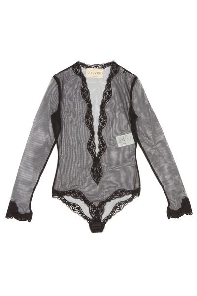 Valentino V-Neck Lace Top