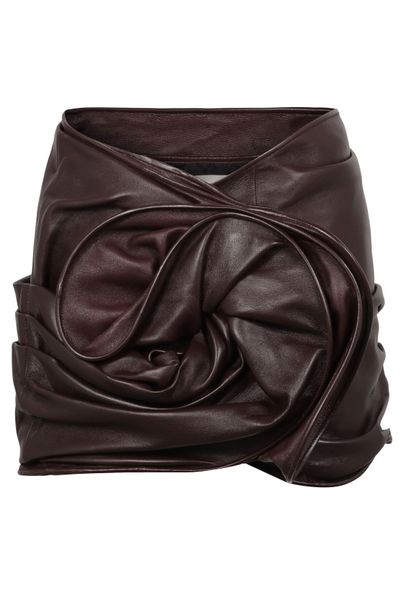 Magda Butrym Draped Leather Mini Skirt