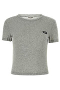 Miu Miu Logo-Patch Crewneck T-Shirt