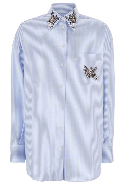 Dolce & Gabbana Striped Embellished Button-Up Shirt